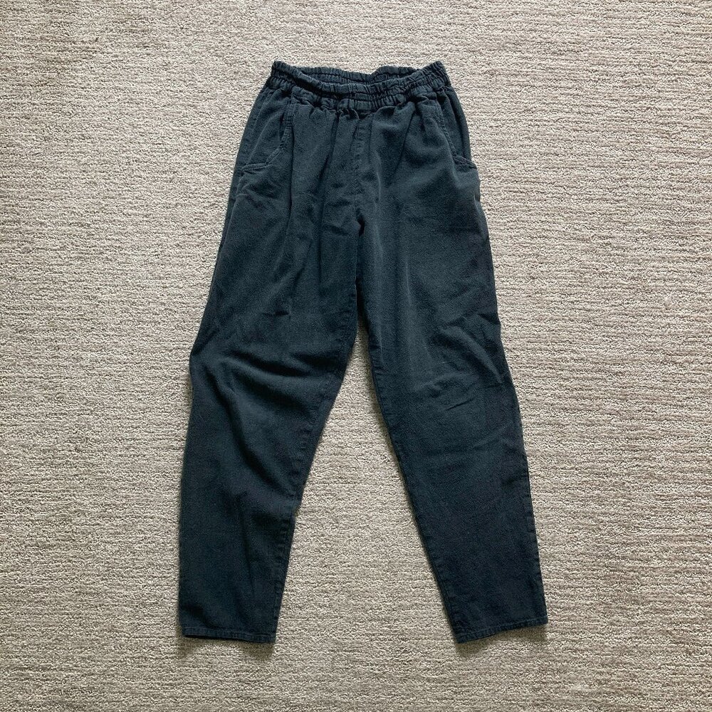 🚫SOLD🚫 PO-EM Everyday Pants in "New Moon" Black, size S, 100% Handwoven Cotton
